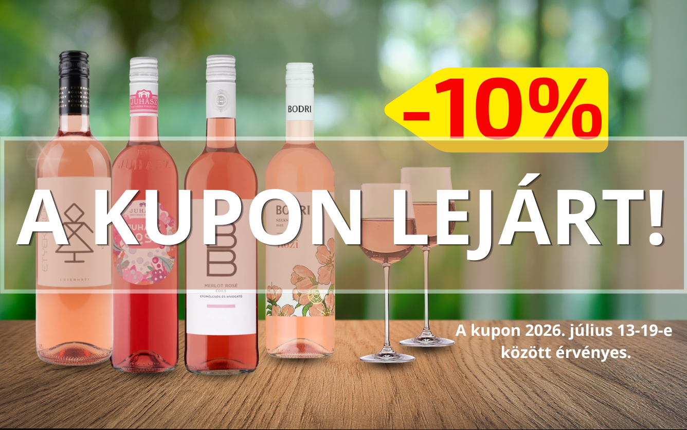 -10% kedvezmény minden üveges rozé borra
