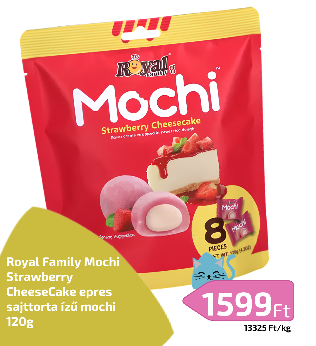 Royal Family Mochi Strawberry CheeseCake epres sajttorta ízű mochi 120g