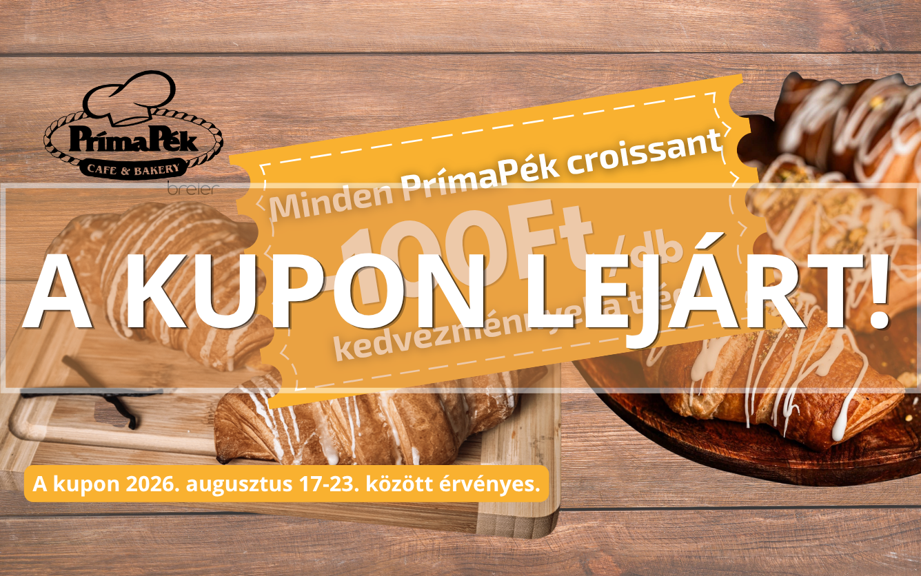Minden PrímaPék croissant -100Ft kedvezménnyel a tiéd!_lejárt